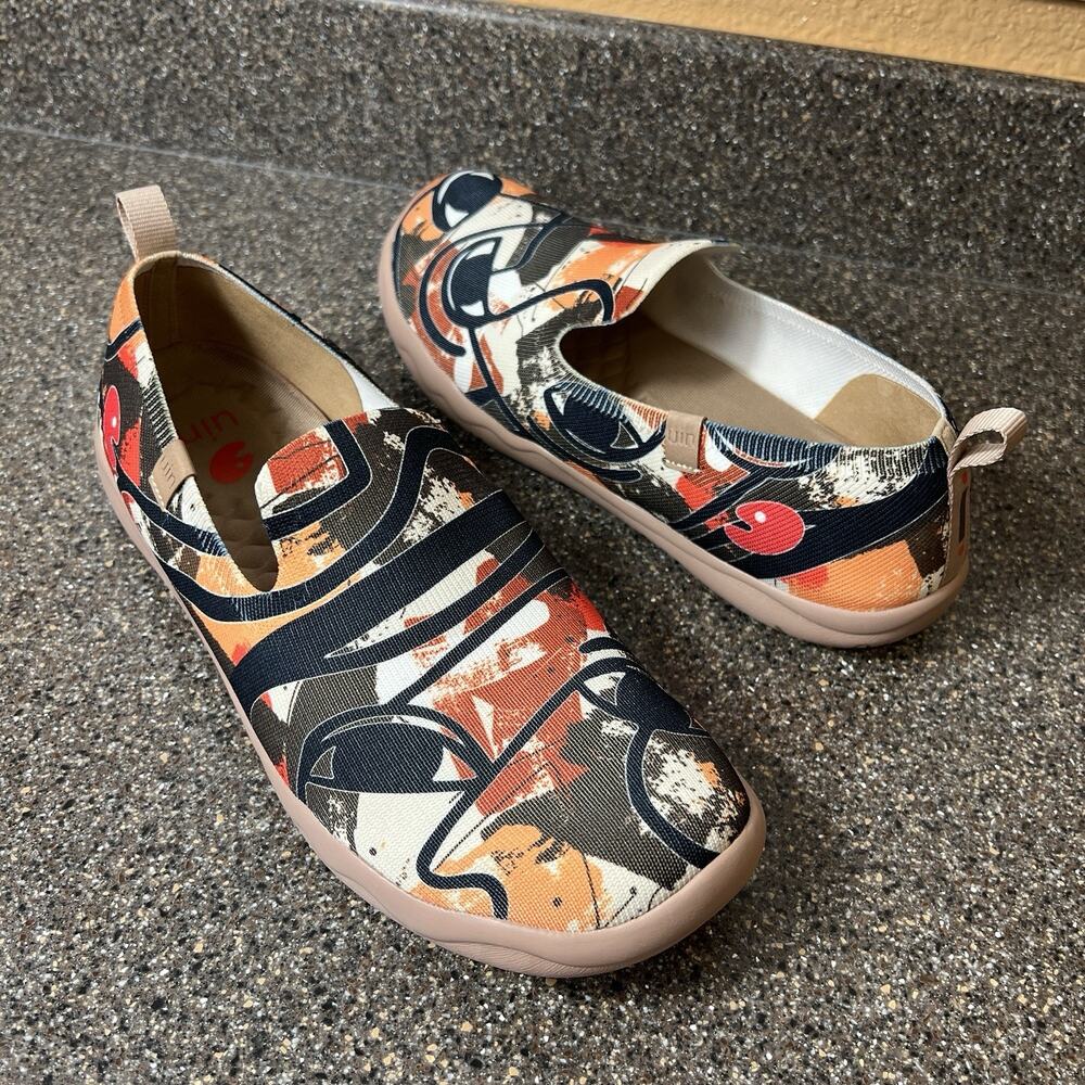 UIN Footwear Slip On Shoes Canvas Comfortable Loafer Grafitti Mens Size 12.5 New